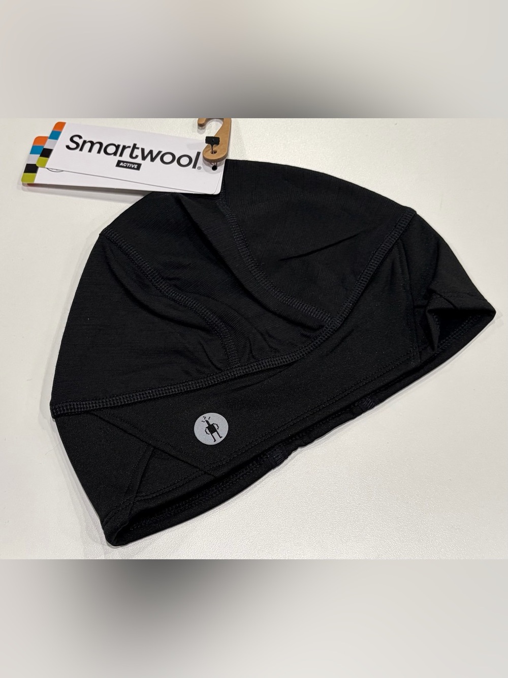 SmartWool Active Fleece Ponytail Beanie Hat Cap Merino Wool Blend Black NWT